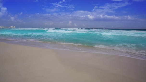Playa Tropical Mar Caribe Con Agua Agua Turquesa — Vídeo de stock