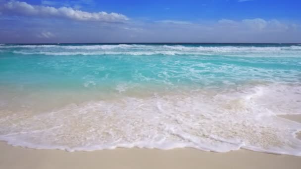 Playa Tropical Mar Caribe Con Agua Agua Turquesa — Vídeos de Stock
