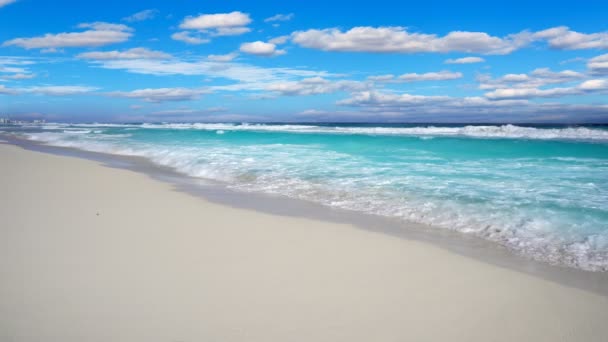 Cancun Strand Karibischer Riviera Maya Bei Mayan Mexiko — Stockvideo