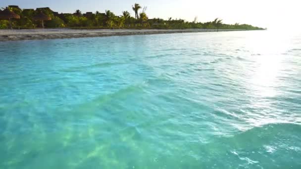 Spiaggia Dell Isola Holbox Nel Mar Dei Caraibi Del Messico — Video Stock