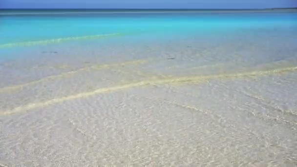 Tropická Pláž Karibském Moři Tyrkysovou Vodou Aqua — Stock video