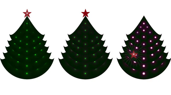 Yeşil dekoratif Noel ağaçları