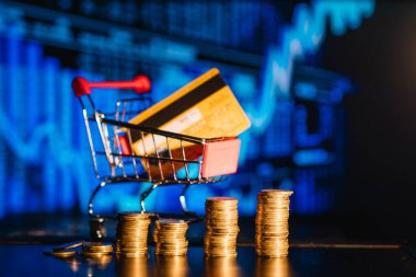 Satış dinamiği ve büyüme konsepti. Karışık medya. Fiyat artışı dinamikleri