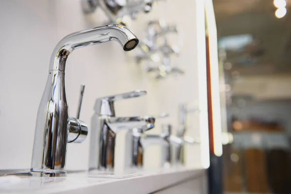 Water Faucet Bathroom Faucet Kitchen Faucet Chrome Plated Metal — Stock Photo, Image