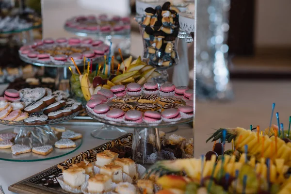 Delicious sweets on candy buffet. Candy bar