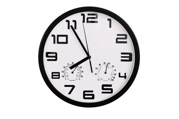 흰색으로 흑백의 시계입니다 아라비아 숫자가 시계는 — 스톡 사진