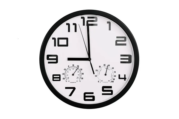 흰색으로 흑백의 시계입니다 아라비아 숫자가 시계는 줍니다 — 스톡 사진