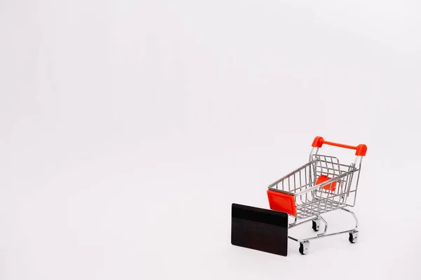 Online Shopping Oder Internet Shop Konzepte Mit Warenkorb Symbol Isoliert — Stockfoto