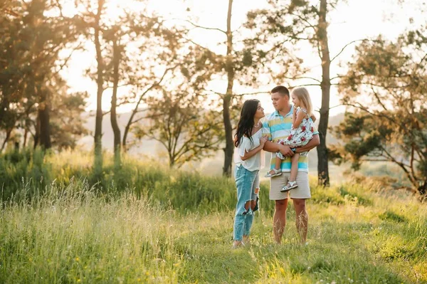 Happy Family Concept Father Mother Child Daughter Having Fun Playing — Stock Photo, Image