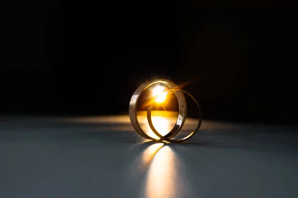 Anillos Boda Dos Anillos Boda Para Novia Novio — Foto de Stock