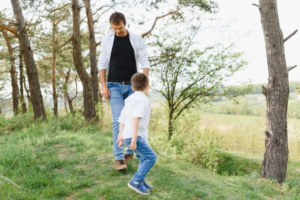 Buon Tempo Con Mio Padre Concetto Divertimento Familiare Uomo Barbuto — Foto Stock