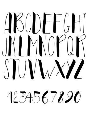 Hat alfabe yazı tipi ve numaraları