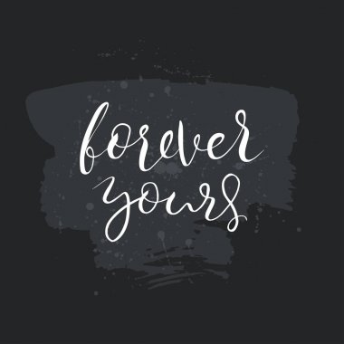 Sonsuza kadar senin metin. Hat sanatı ile kartı.