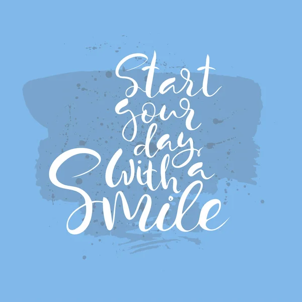 Ξεκινήστε τη μέρα σας με ένα χαμόγελο κείμενο — Διανυσματικό Αρχείο
