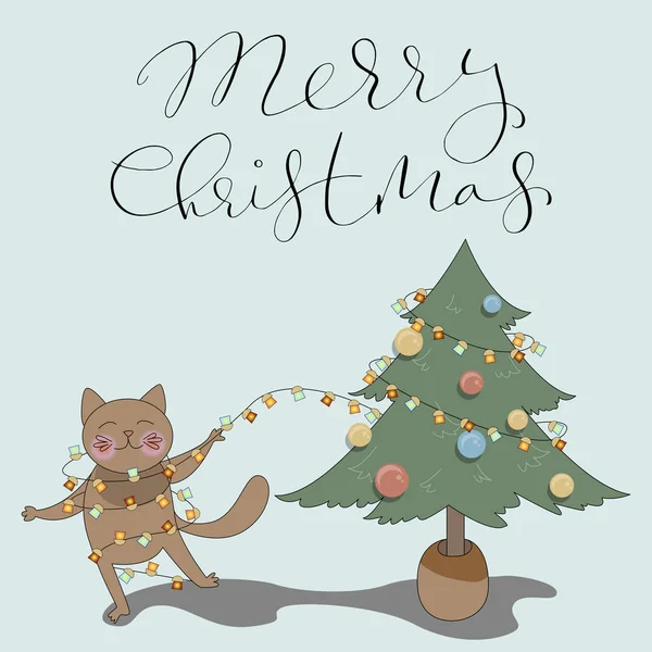 Neşeli Noel tatil kartları ile yazı.