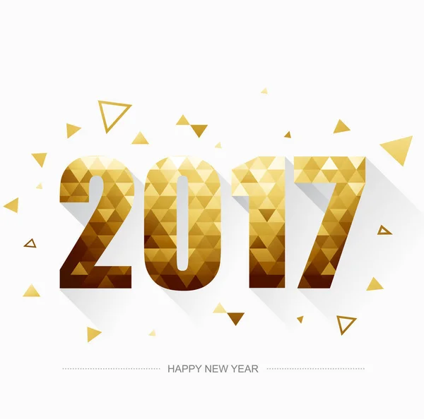 Feliz año nuevo 2017 Oro — Vector de stock