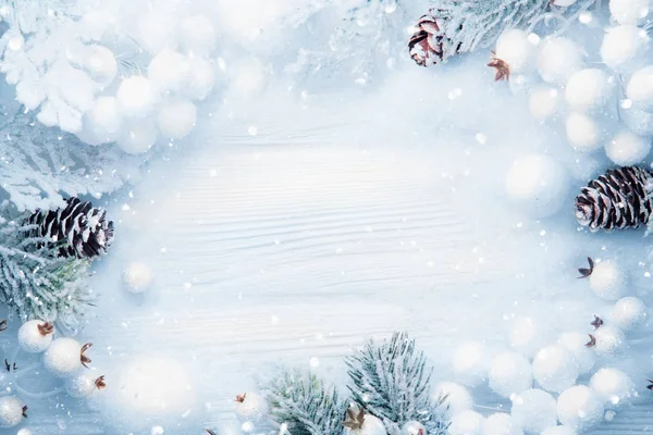 Christmas decoration with snow — Stock Photo, Image