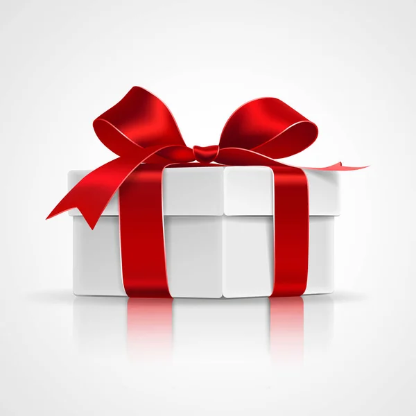 Cadeau avec arc rouge — Image vectorielle