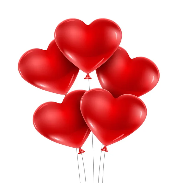 Rood hart ballonnen — Stockvector