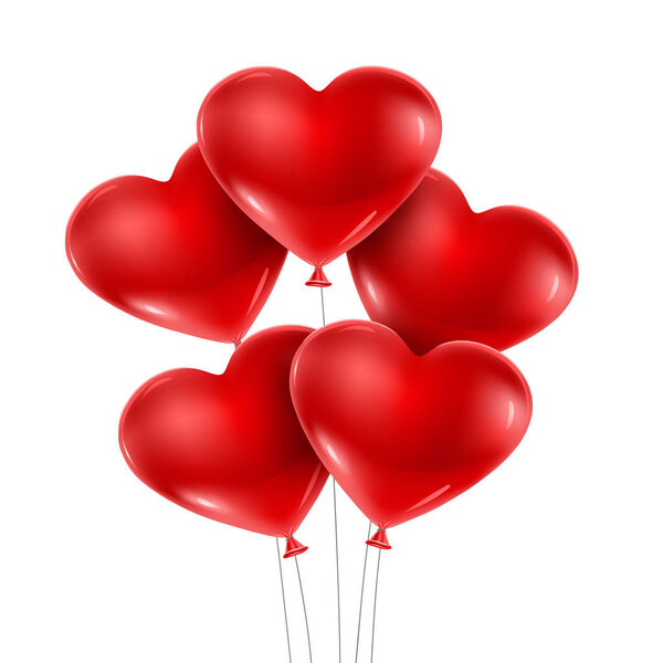 Red heart balloons