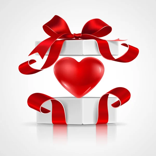 Regalo aperto con cuore — Vettoriale Stock