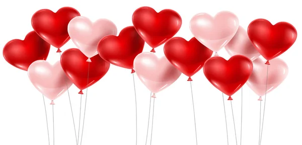 Globos rojos y rosados — Vector de stock