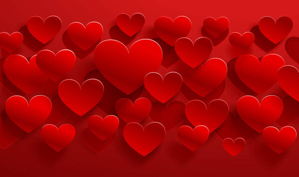 Paper red hearts Stock Illustration