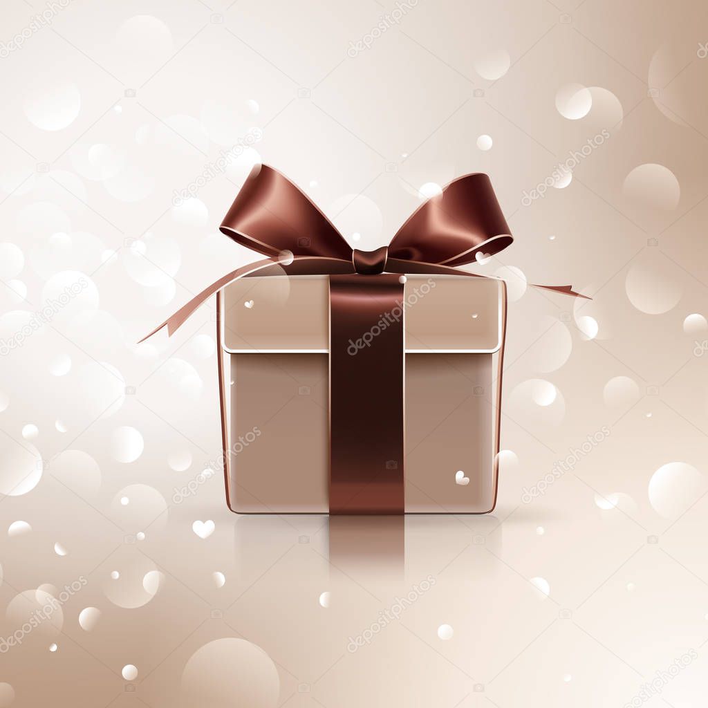 Gift with brown bow