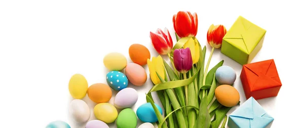 Easter decoration with tulips — Stock Photo, Image