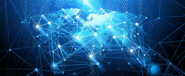 Küresel ağ arka plan. Vektör