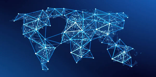 Mapa do mundo. Rede Global. Vetor —  Vetores de Stock