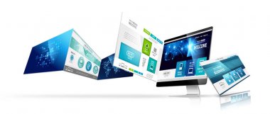 Web tasarım şablonu izole. Vektör