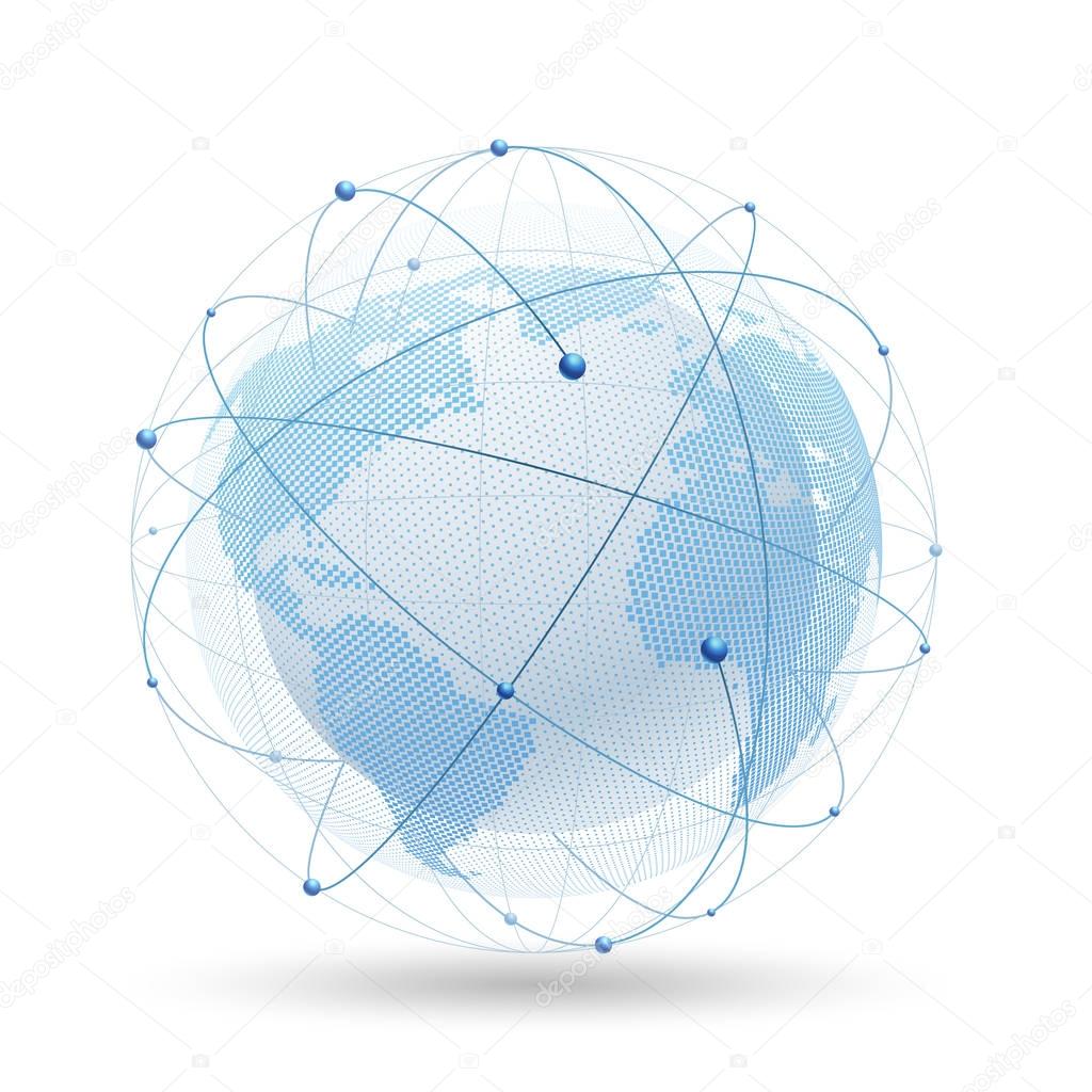 Modern globe network. Vector