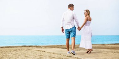 plaj romantik genç Çift