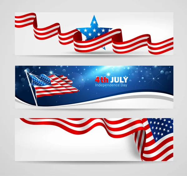 Collectie van banners voor Independence Day — Stockvector