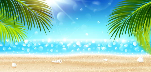 Vacaciones de verano en la playa tropical. Vector — Vector de stock