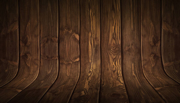 Old grungy curved wooden background
