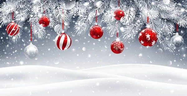 Christmas card with snow — Stock Vector