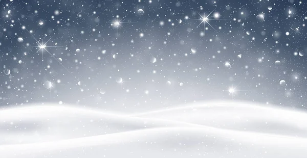 降雪的冬季背景 — 图库矢量图片