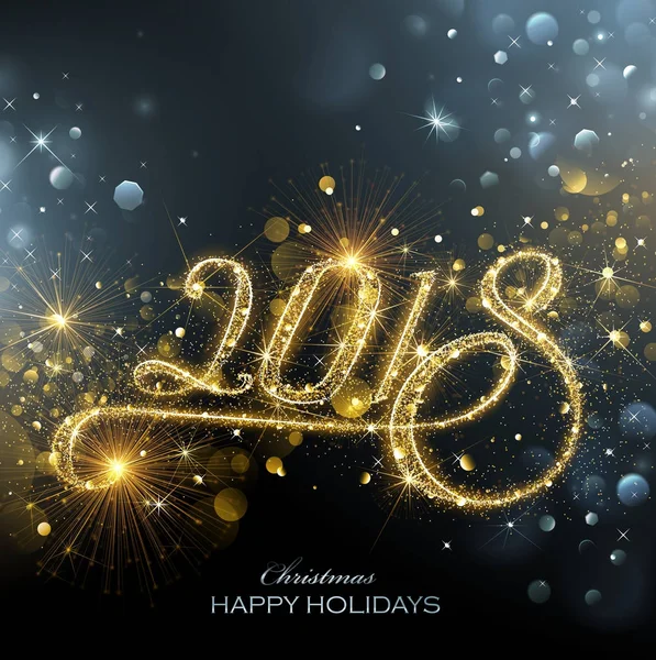 Nouvel An 2018 feux d'artifice — Image vectorielle