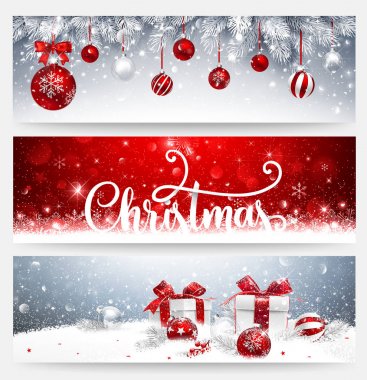 Noel Set topları ve hediyeler ile afiş