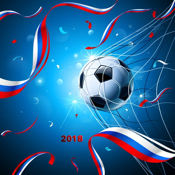 Pelota de fútbol con Confetti. Vector — Vector de stock