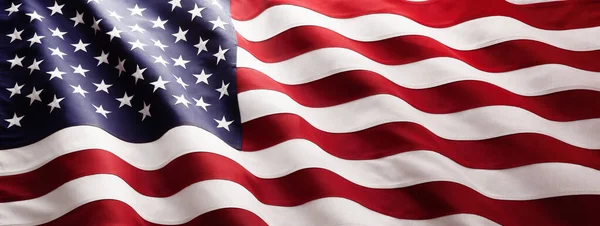 アメリカの国旗の波をクローズ アップ — ストック写真