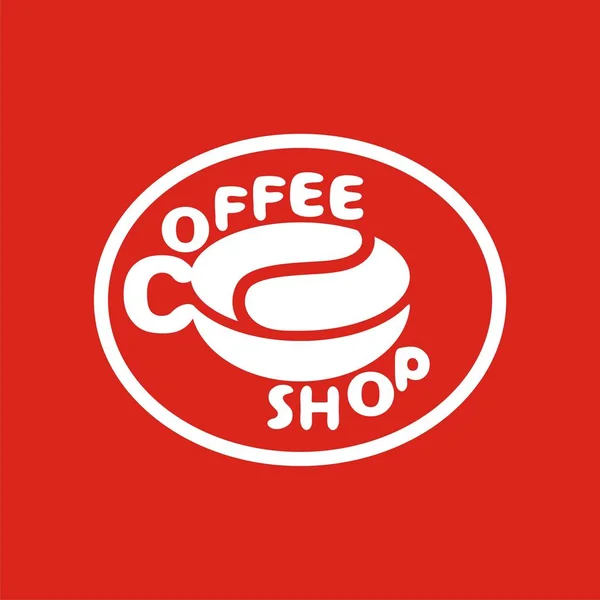 Логотип з кавовим зерном з чашкою кави . — стоковий вектор
