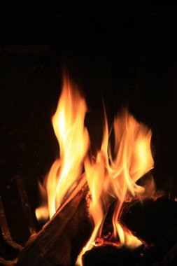 Bir bacanın içinde ateş