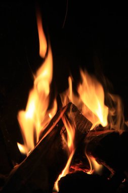 Bir bacanın içinde ateş
