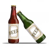 Beer.Realistic vektorový obrázek izolovaných na bílém pozadí