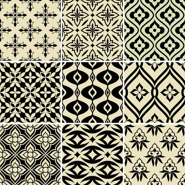 Retro seamless wallpaper patterns — Stock Vector