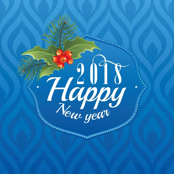Tarjeta de felicitación Feliz Año Nuevo 2018 — Vector de stock