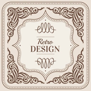Vintage retro dekoratif çerçeve
